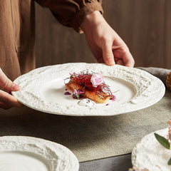 European Relief Stone Texture Dinner Plate | Yedwo Design