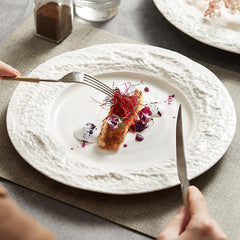 European Relief Stone Texture Dinner Plate | Yedwo Design
