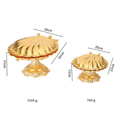 European Vintage Luxury Shell Pedestal Fruit Bowl Serving Tray | Yedwo Design