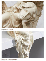 European Vintage Seated Angel Girl Sculpture | Yedwo Design