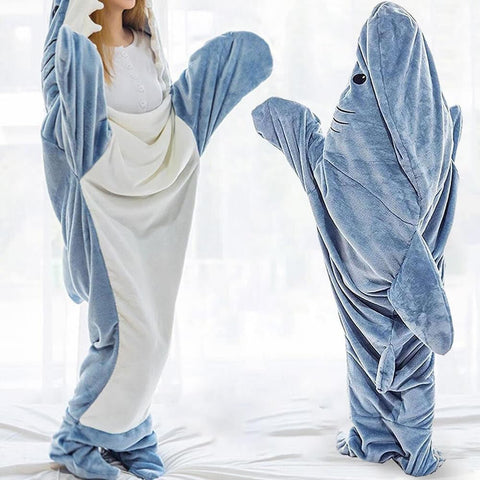 Original Flannel Blue Shark Costume Sleeping Bag | Yedwo Home