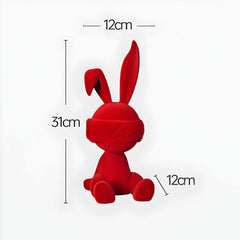 Flocked Love Bunny Seated Sculpture | Yedwo Design