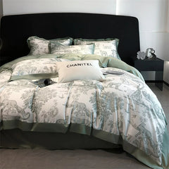 Forest Plants Leopard Natural Eucalyptus Fiber Lyocell Bedding Set | Yedwo