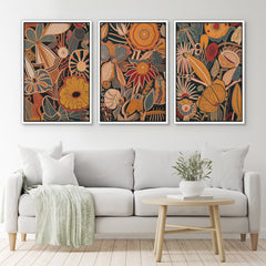 Framed Modern Boho Floral Botanical Prints Canvas Wall Art | Yedwo