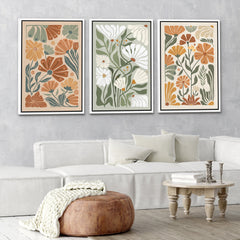 Framed Modern Wildflower Floral Prints Canvas Wall Art | Yedwo