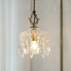 French Brass Vintage Crystal Chandelier | Yedwo