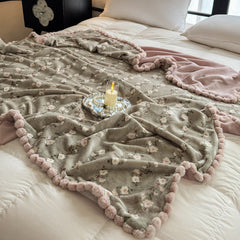 French Double Layer Milk Velvet Printed Throw Blanket | Yedwo