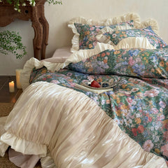 French Romantic Floral Cotton Bedding Set | Yedwo Design