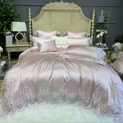 French Luxury 160s High-End Lace Silk Cotton Bedding Set | Yedwo Design