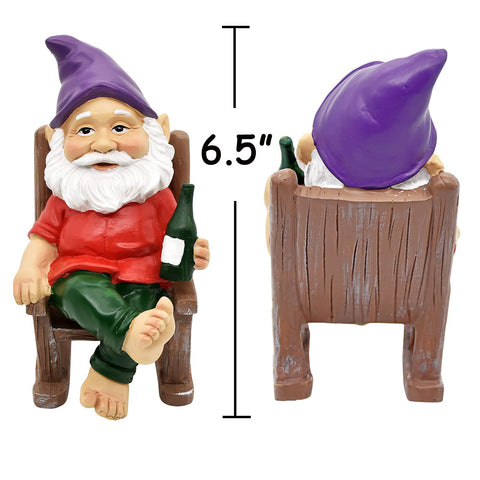 thumbnail image 2 of Middle Finger Gnome Statue 7.8in, Naughty Garden Jamaica 2 of 12