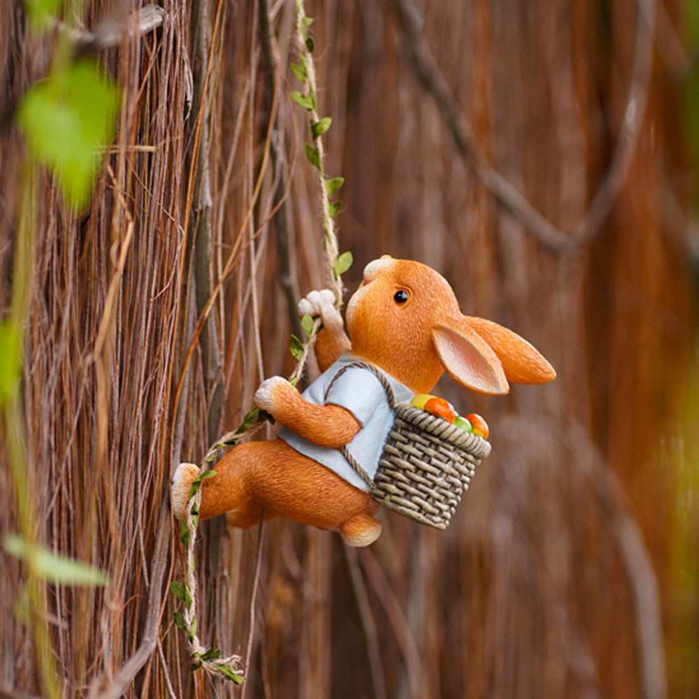 Garden Resin Swing Rabbit Hanging Decoration | Yedwo