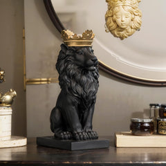 Gold Crown Lion Statue Decor | Yedwo Design