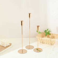 Golden Metal Candle Holder(3 Pcs/Set )