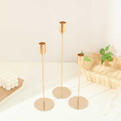 Golden Metal Candle Holder(3 Pcs/Set )