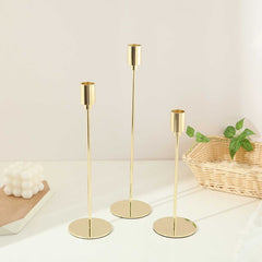 Golden Metal Candle Holder(3 Pcs/Set )