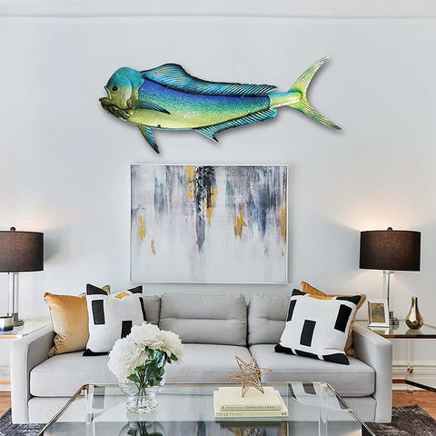 Hanging Metal Mahi Fish Wall Art | Yedwo Design