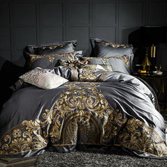 Lezkira Vibrant Luxury Egyptian Cotton Embroidery Bedding Set | Yedwo