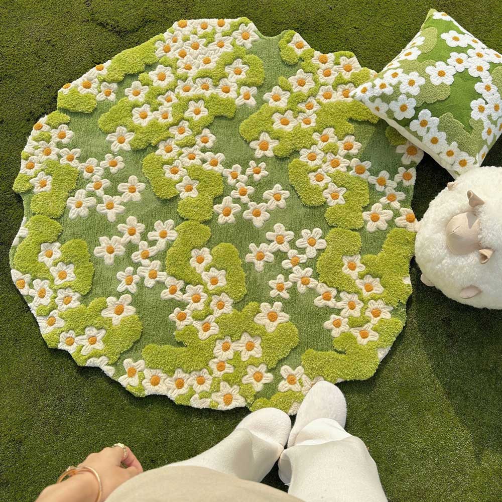 Handmade Wonderland Garden 3d Flower Rug | Yedwo Design