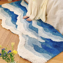 Handmade Blue Sea Pattern Tufted Rug | Yedwo Design