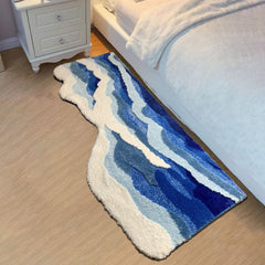 Handmade Blue Sea Pattern Tufted Rug | Yedwo Design