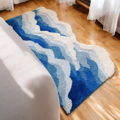 Handmade Blue Sea Pattern Tufted Rug | Yedwo Design