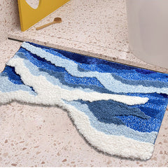 Handmade Blue Sea Pattern Tufted Rug | Yedwo Design