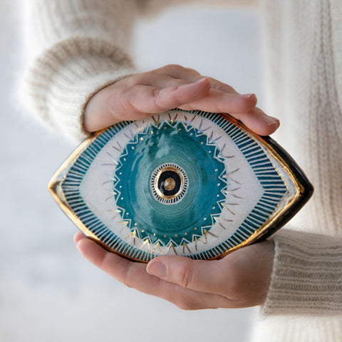 Handmade Ceramic Evil Eye(Set of 3 Pieces) | Yedwo