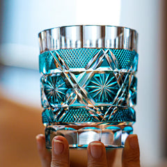 Handmade Edo Kiriko Aurelia Vale Whisky Glass With Wooden Box | Yedwo Design