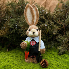 Handwoven 35cm Natural Easter Rush Grass Bunny Toy | Yedwo