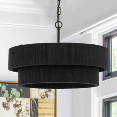 Handwoven Rattan & Cotton Pendant Light | Yedwo