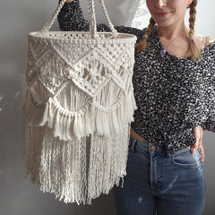 Handwoven Bohemian Cotton Rope Pendant Lampshade