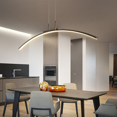 Horizon Modern Curved Linear Pendant Light | Yedwo
