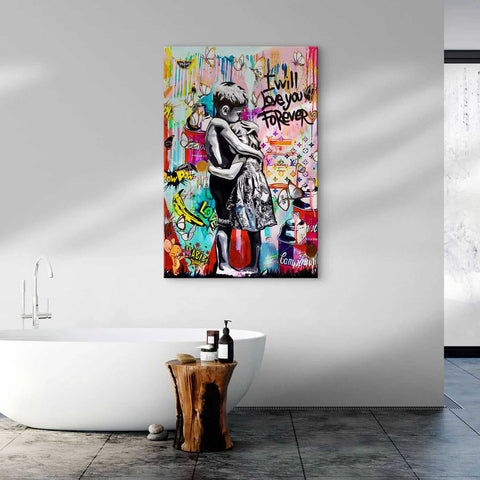 I Will Love You Forever Banksy Inspired Canvas Wall Art | Yedwo Design
