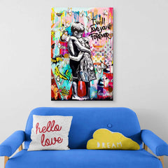 I Will Love You Forever Banksy Inspired Canvas Wall Art | Yedwo Design