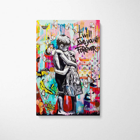 I Will Love You Forever Banksy Inspired Canvas Wall Art | Yedwo Design