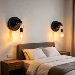 Italian Inspired Artistic Eagle Head Resin Wall Sconce | Yedwo Design
