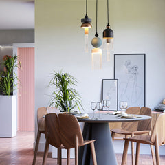 Italian Nordic Glass Rod Tassel Pendant Light | Yedwo