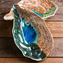 Japanese Artisan Reactive Glaze Ceramic Sushi Plates | Yedwo