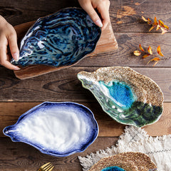 Japanese Artisan Reactive Glaze Ceramic Sushi Plates | Yedwo