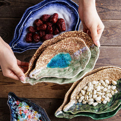 Japanese Artisan Reactive Glaze Ceramic Sushi Plates | Yedwo