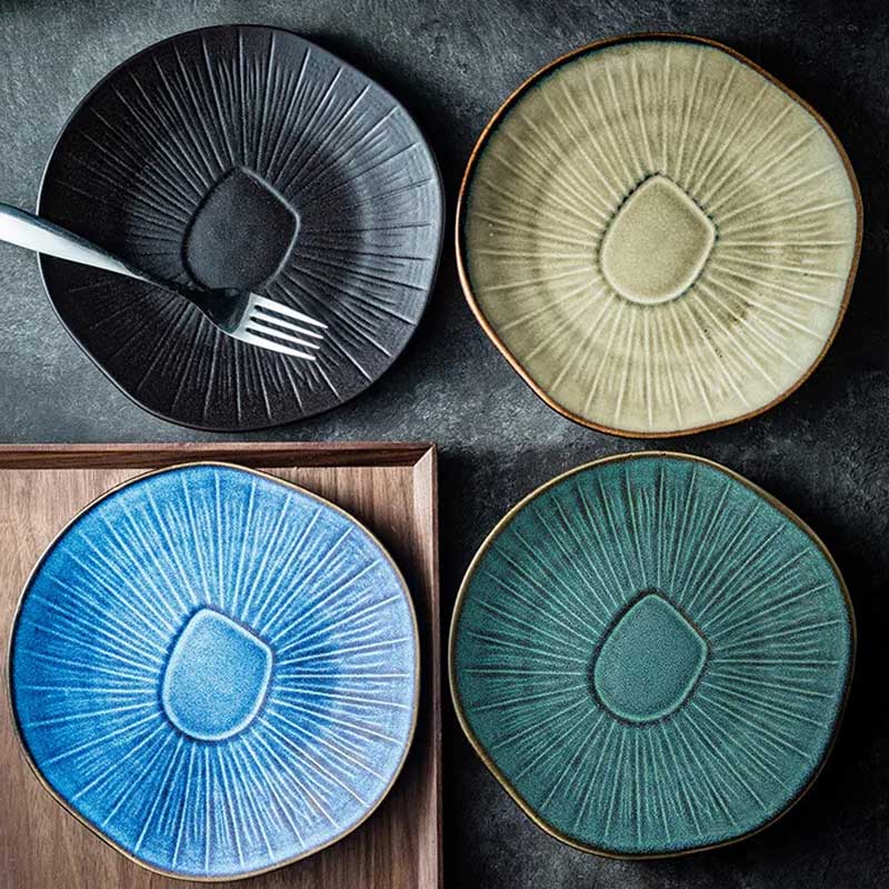 Japanese Ceramic Oak Shallow Plate | Yedwo Design