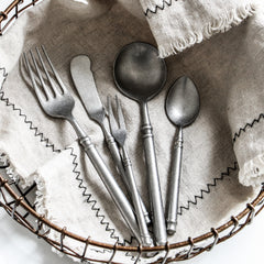 Japanese Vintage Distressed Stainless Steel Cutlery Set | Yedwo