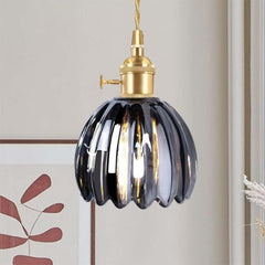 Japanese Retro Glass Flower Pendant Light