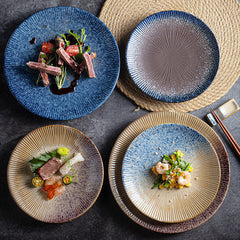 Japanese Textured Ceramic Dinner Plate | Yedwo