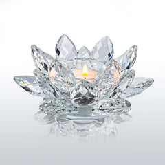 K9 Crystal Lotus Flower Tealight Candle Holder(2-Piece) | Yedwo Design