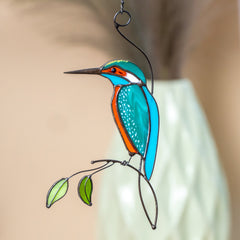 Kingfisher Stained Glass Window Hangings | Yedwo Design