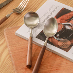 Korean Style Walnut Handle Cutlery Set | Yedwo