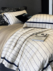 LAIMAN Luxury Linear Print Tencel-Cotton Bedding Set | Yedwo