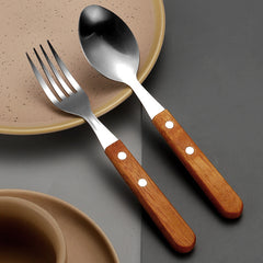 LEFÉECE Wooden Handle Stainless Steel Flatware Set | Yedwo Design