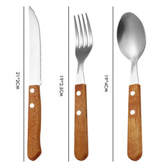 LEFÉECE Wooden Handle Stainless Steel Flatware Set | Yedwo Design